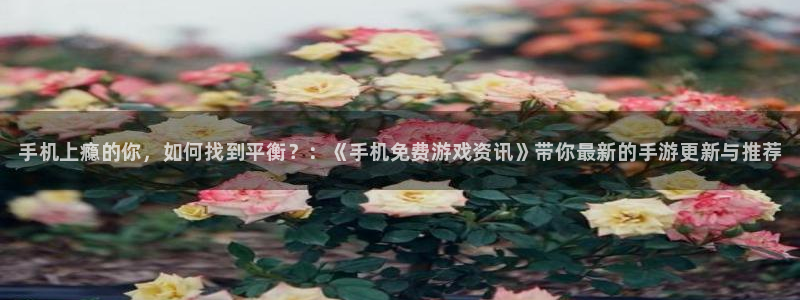 鼎点娱乐登录网址：手机上瘾的你，如何找到平衡？：《手机免费游