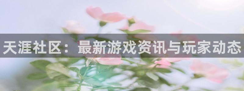 鼎点娱乐注册平台：天涯社区：最新游戏资讯与玩家动态